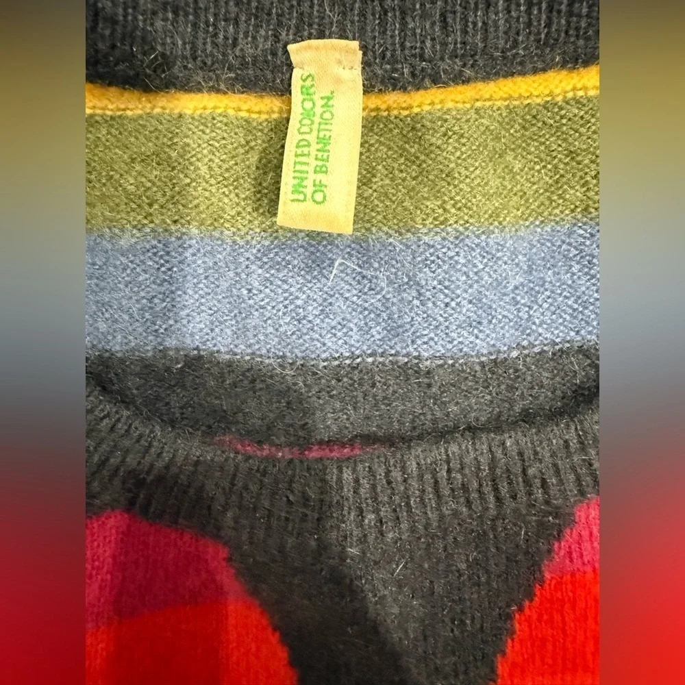 United Colors Of Benetton Vibrant Striped Crewneck Sweater